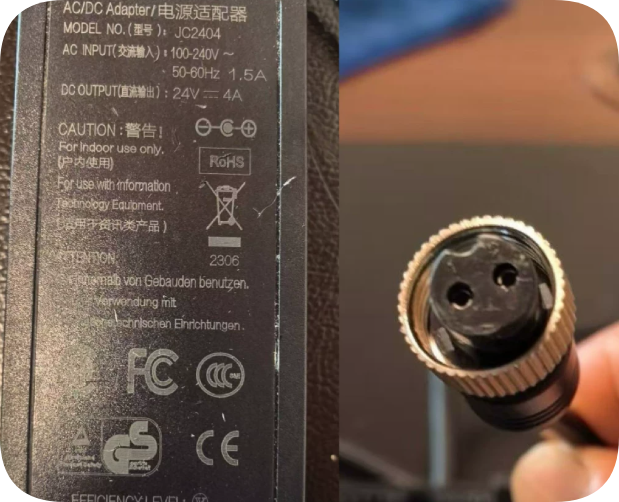 *Brand NEW* Suitable for JC2404 power adapter 24V4A aviation plug two-hole power automatic toilet power adapte